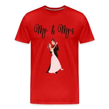 M. & Mme Mariage Fiançailles Mariage - T-shirt bio Premium Homme - rouge - Devant - Damien (186cm)