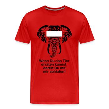 Elefant Lustiger Spruch Witzige Geschenkidee - Männer Premium Bio T-Shirt - Rot - Vorne - Damien (186cm)