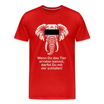Elefant Lustiger Spruch Witzige Geschenkidee - Männer Premium Bio T-Shirt - Rot - Vorne - Damien (186cm)