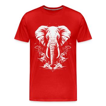 Elephant Africa Animal Motif Wild Animals Animals - Men's Premium Organic T-Shirt - red - Front - Damien (186cm)
