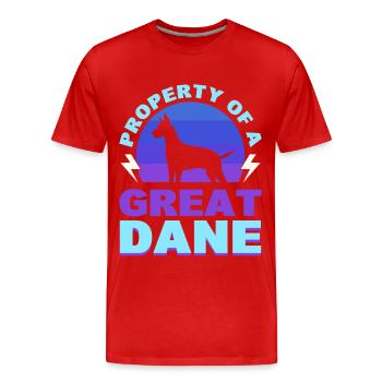 Eigentum eines Doggenhundeliebhabers - Männer Premium Bio T-Shirt - Rot - Vorne - Damien (186cm)