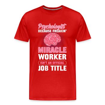 Psychologe Offizielle Berufsbezeichnung - Männer Premium Bio T-Shirt - Rot - Vorne - Damien (186cm)