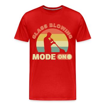 Mode souffleur de verre sur soufflerie de verre - T-shirt bio Premium Homme - rouge - Devant - Damien (186cm)
