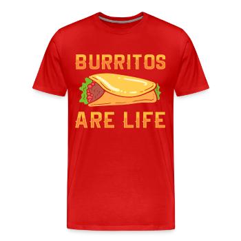 Burritos sind Leben Burrito Taco - Männer Premium Bio T-Shirt - Rot - Vorne - Damien (186cm)