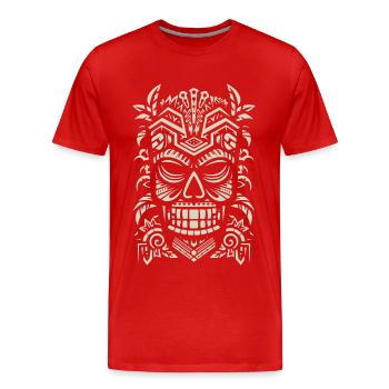 Masque Tiki - T-shirt bio Premium Homme - rouge - Devant - Damien (186cm)