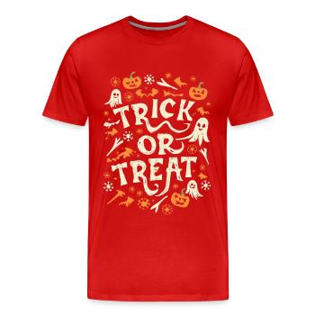 Trick or Treat Joyeux Halloween - T-shirt bio Premium Homme - rouge - Devant - Damien (186cm)