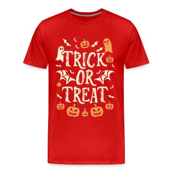 Trick or Treat Joyeux Halloween - T-shirt bio Premium Homme - rouge - Devant - Damien (186cm)