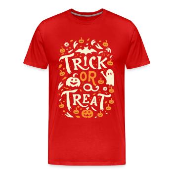 Trick or Treat Joyeux Halloween - T-shirt bio Premium Homme - rouge - Devant - Damien (186cm)