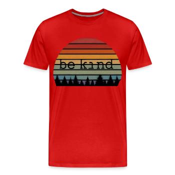 freundlich sein - Männer Premium Bio T-Shirt - Rot - Vorne - Damien (186cm)
