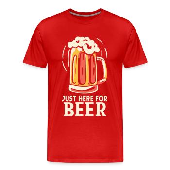 Juste ici pour les buveurs de bière Amateurs de bière - T-shirt bio Premium Homme - rouge - Devant - Damien (186cm)