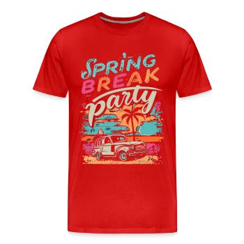 Spring Break Holiday Retro Vintage - Men's Premium Organic T-Shirt - red - Front - Damien (186cm)