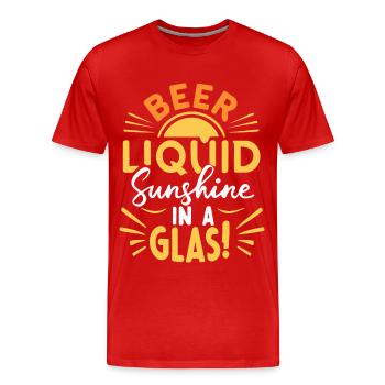 Bière liquide soleil dans un verre Dicton de bière - T-shirt bio Premium Homme - rouge - Devant - Damien (186cm)
