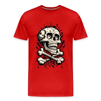 Totenkopf Skull And Bones Totenschädel - Men's Premium Organic T-Shirt - red - Front - Damien (186cm)