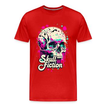 Skull Fiction Totenkopf Totenschädel - T-shirt bio Premium Homme - rouge - Devant - Damien (186cm)