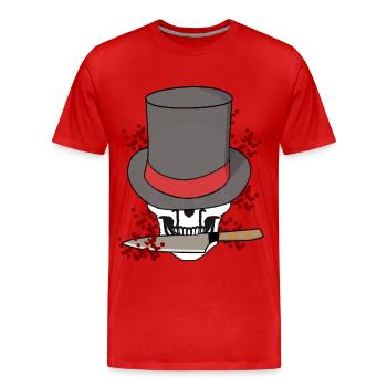 Skull Killer Knife Halloween Mafia Italy - Men's Premium Organic T-Shirt - red - Front - Damien (186cm)