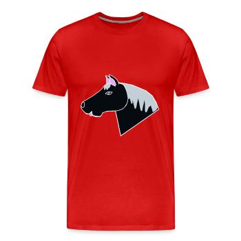 Pferd Pony Pferde Kinder Pferdekopf Kind Baby Ross - Männer Premium Bio T-Shirt - Rot - Vorne - Damien (186cm)