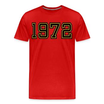 Année de naissance : 1972 - T-shirt bio Premium Homme - rouge - Devant - Damien (186cm)