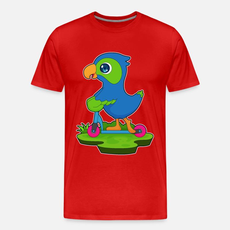 Papagei Roller - Männer Premium Bio T-Shirt - Rot