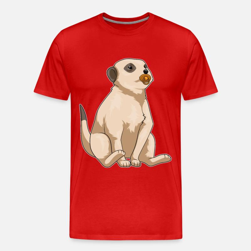Erdmännchen Baby Schnuller - Männer Premium Bio T-Shirt - Rot