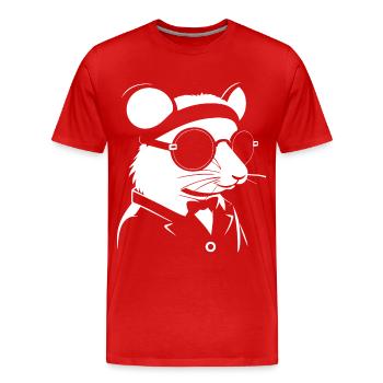 Drôle de rats fantaisie avec des lunettes de soleil Rat de compagnie - T-shirt bio Premium Homme - rouge - Devant - Damien (186cm)