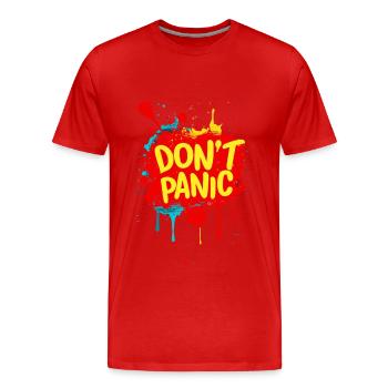 Pas de panique ! Déclaration de citation de dicton drôle - T-shirt bio Premium Homme - rouge - Devant - Damien (186cm)