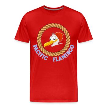 Pacific Flamingo Funny Seagulls Design for Sailors - Men's Premium Organic T-Shirt - red - Front - Damien (186cm)