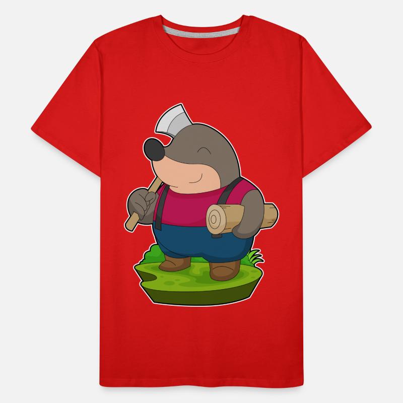 Mole Artisan Axe Tree Trunk Men's Premium Organic T-Shirt