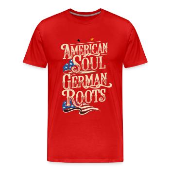 Âme américaine Racines allemandes Allemagne Amérique - T-shirt bio Premium Homme - rouge - Devant - Damien (186cm)