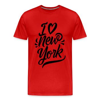 I Love New York City Big Apple USA America - Men's Premium Organic T-Shirt - red - Front - Damien (186cm)