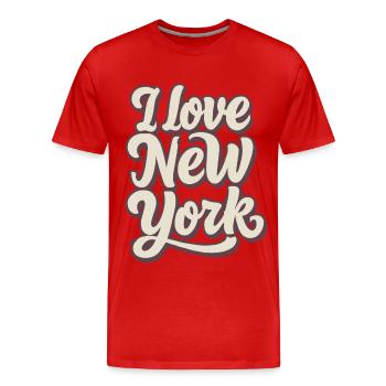 I Love New York City Big Apple USA Amerika - Männer Premium Bio T-Shirt - Rot - Vorne - Damien (186cm)