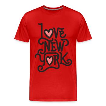 I Love New York City Big Apple USA Amerika - Männer Premium Bio T-Shirt - Rot - Vorne - Damien (186cm)