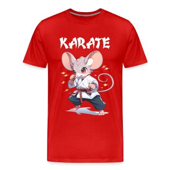 Lustige japanische Karate Maus Kawaii Karateka - Männer Premium Bio T-Shirt - Rot - Vorne - Damien (186cm)