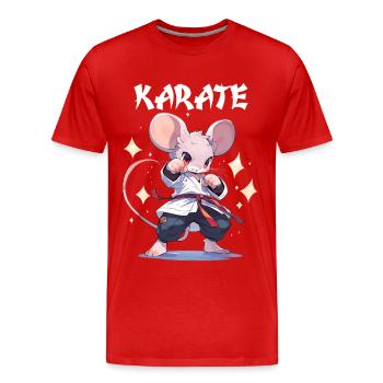 Lustige japanische Karate Maus Kawaii Karateka - Männer Premium Bio T-Shirt - Rot - Vorne - Damien (186cm)