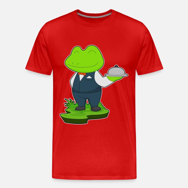Frosch Kellner Servierplatte - Männer Premium Bio T-Shirt - Rot