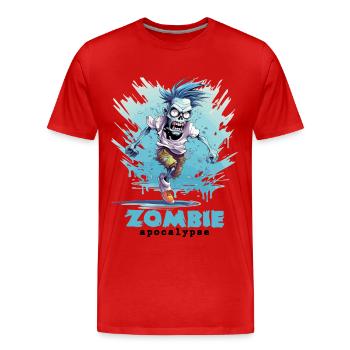 Zombie Apocalypse Zombies Morts-vivants Halloween - T-shirt bio Premium Homme - rouge - Devant - Damien (186cm)