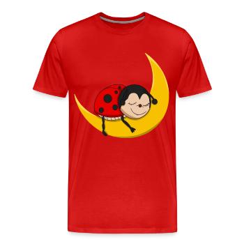Coccinelle - Bonne nuit - T-shirt bio Premium Homme - rouge - Devant - Damien (186cm)