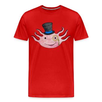 Axolotl mignon triton chapeau haut de forme Mexique amphibiens - T-shirt bio Premium Homme - rouge - Devant - Damien (186cm)