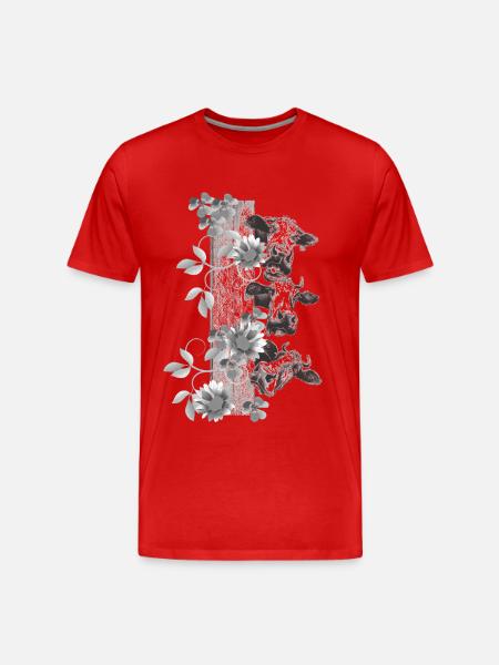 Cows behind the fence - Men's Premium Organic T-Shirt - red