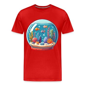 Aquarium - T-shirt bio Premium Homme - rouge - Devant - Damien (186cm)