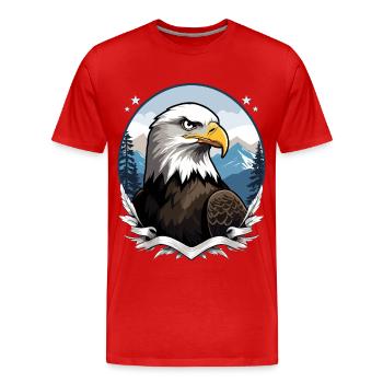 Bald eagle - Men's Premium Organic T-Shirt - red - Front - Damien (186cm)