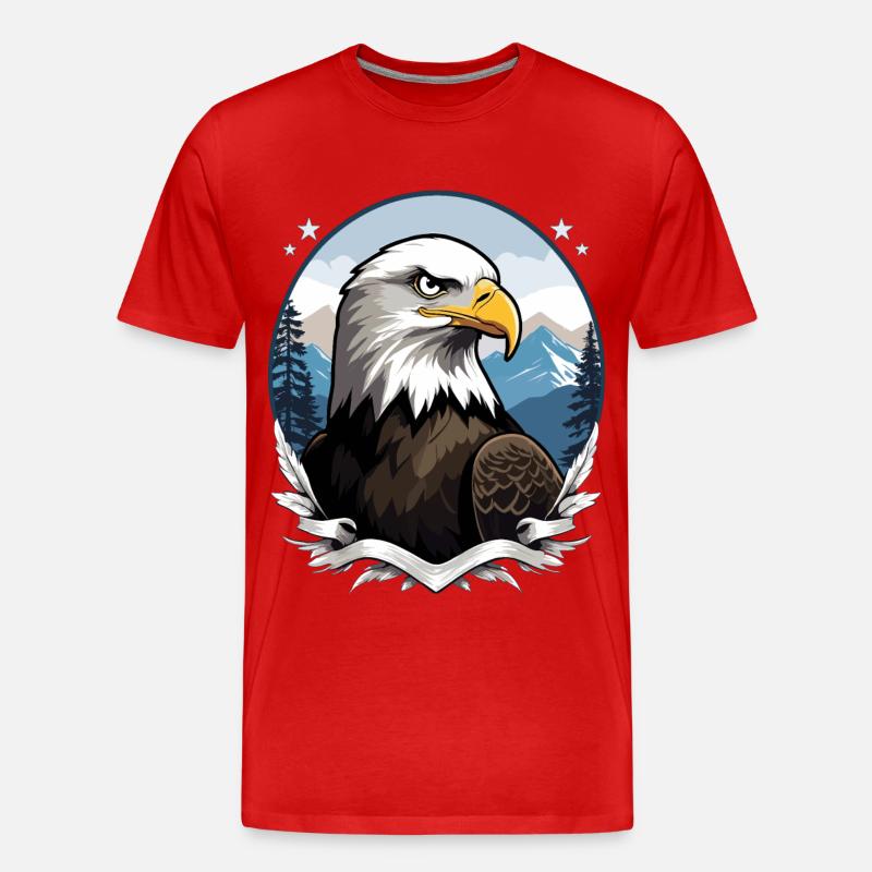 Weißkopfseeadler - Männer Premium Bio T-Shirt - Rot
