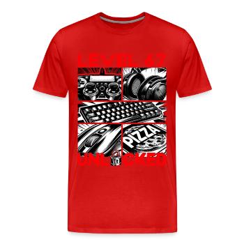 Birthday Level 67 Unlocked Gaming & Gamer - Men's Premium Organic T-Shirt - red - Front - Damien (186cm)
