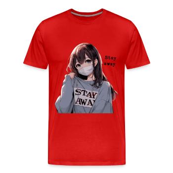 N’approchez pas - T-shirt bio Premium Homme - rouge - Devant - Damien (186cm)