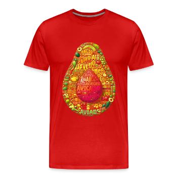 ULTRA AVOCAT ART DE LA TYPOGRAPHIE, ART DU TEXTE, ART DES MOTS - T-shirt bio Premium Homme - rouge - Devant - Damien (186cm)