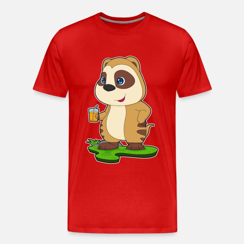 Erdmännchen Saft - Männer Premium Bio T-Shirt - Rot