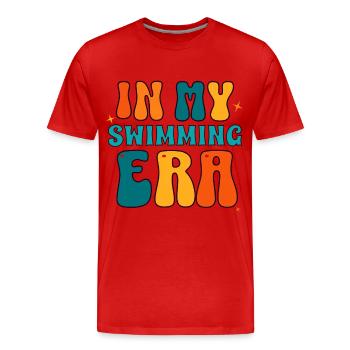 À l’époque de la natation - Swim Swimmer Swimming Pool - T-shirt bio Premium Homme - rouge - Devant - Damien (186cm)