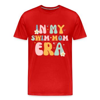 À l’époque de ma maman nageuse - Swim Swimmer Swimming Pool - T-shirt bio Premium Homme - rouge - Devant - Damien (186cm)