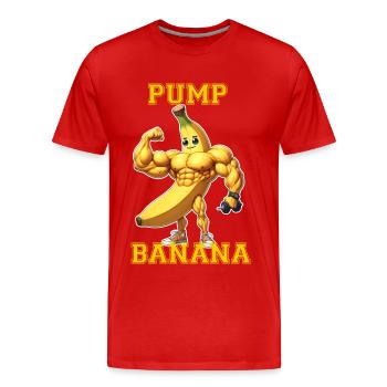 Banane Pump Banana - Männer Premium Bio T-Shirt - Rot - Vorne - Damien (186cm)