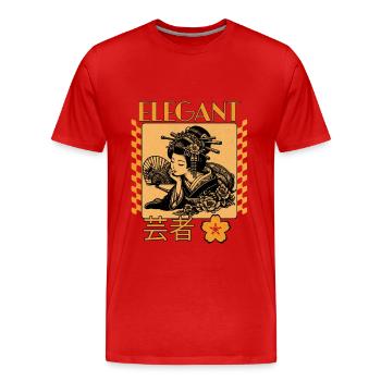 Elegant Geisha - Men's Premium Organic T-Shirt - red - Front - Damien (186cm)
