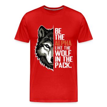 Wolf Wölfe Lustiger Sprüche Wolfsrudel Tiere - Männer Premium Bio T-Shirt - Rot - Vorne - Damien (186cm)